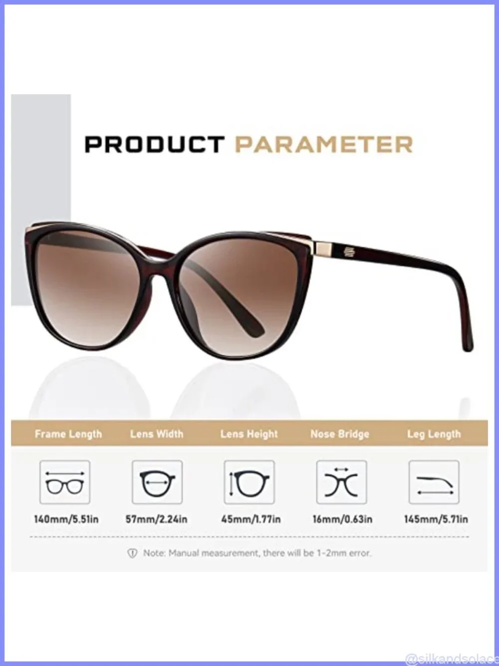 Cat Eye Sunglasses UV400 Protection Full Frame Women